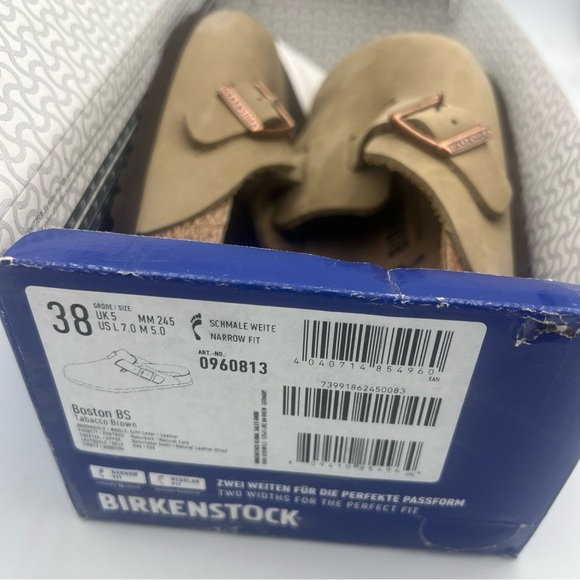 Birkenstock Boston BS Tabacco Brown Clog Shoe Size EU38 US 7-7.5 WMNS. NEW W/BOX - Picture 4 of 16